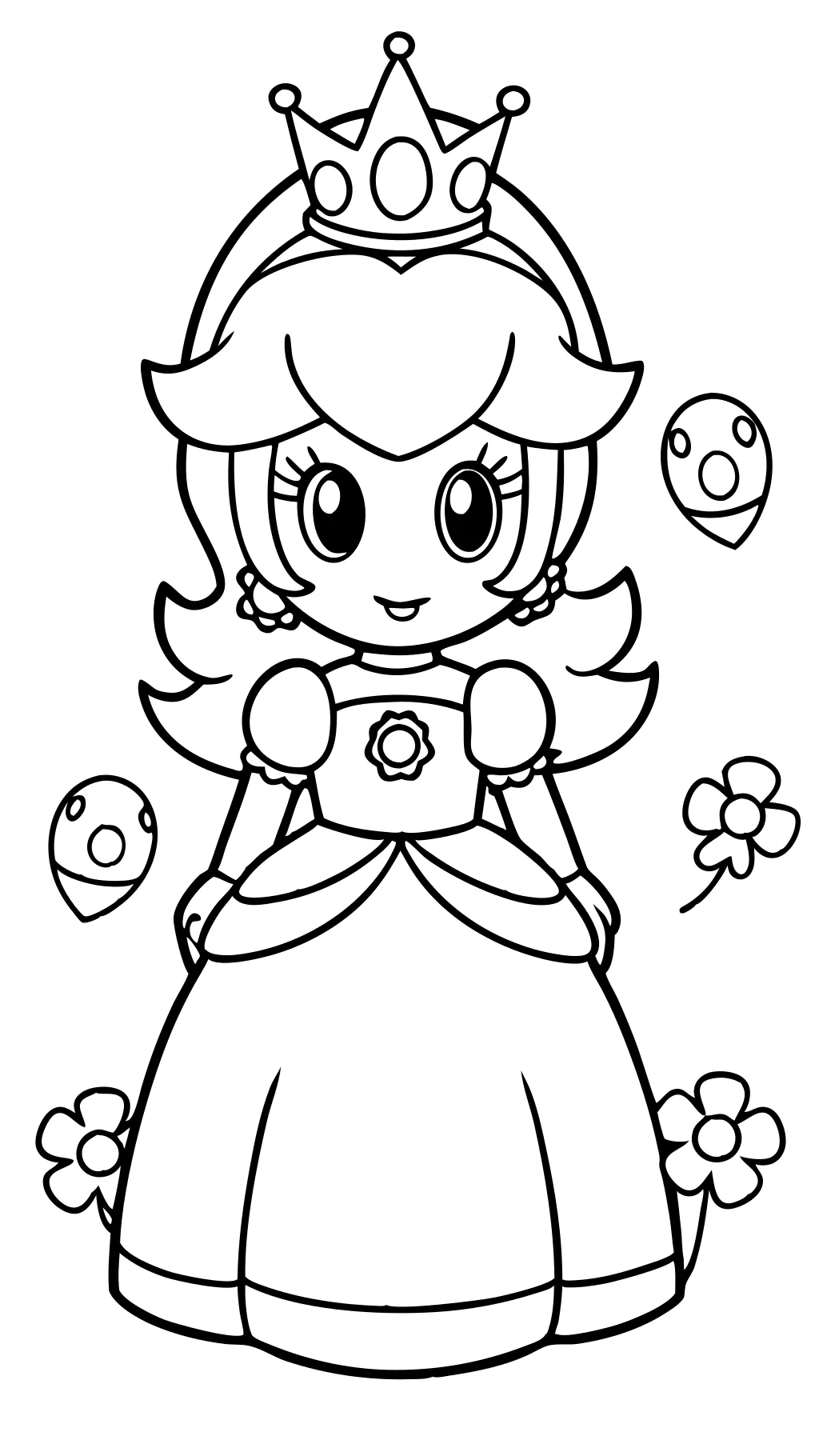 princess peach coloring page printable